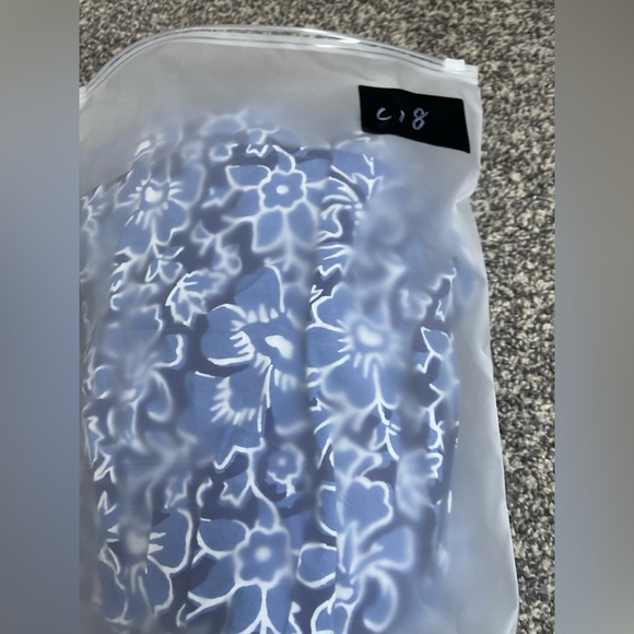 J Crew NWT Ruffle Tiered Blue Size 4 Floral Midi Short Sleeve Dress Cotton Light - Picture 14 of 14